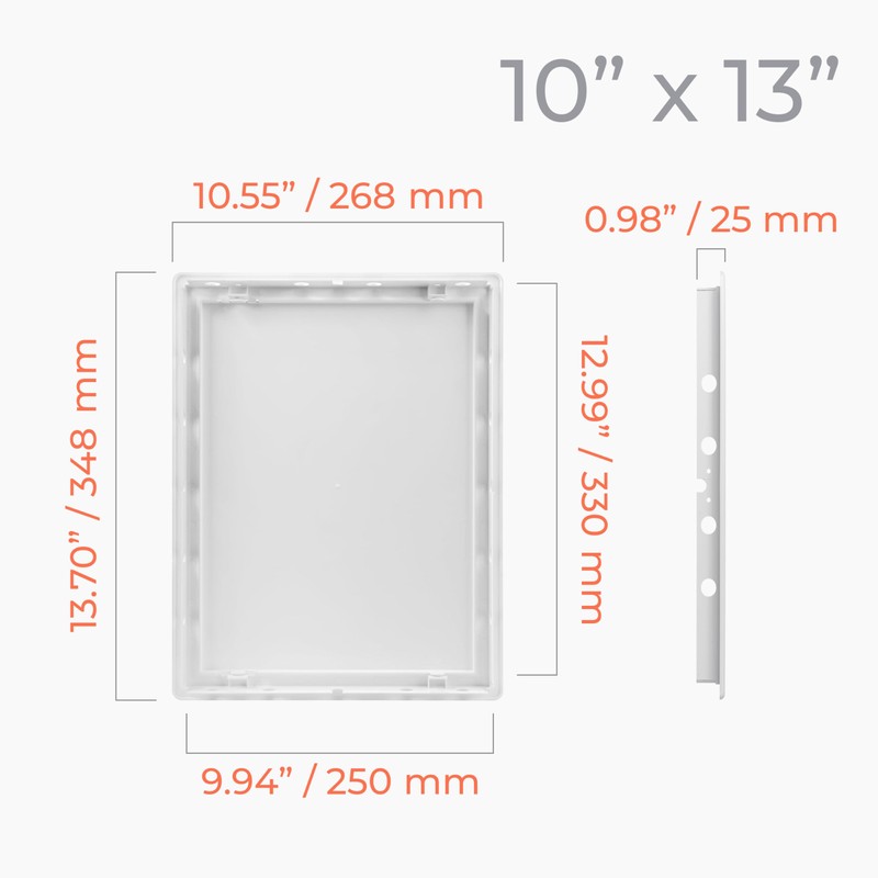 10x13 Inch White Access Panel for Drywall – ABS Plastic