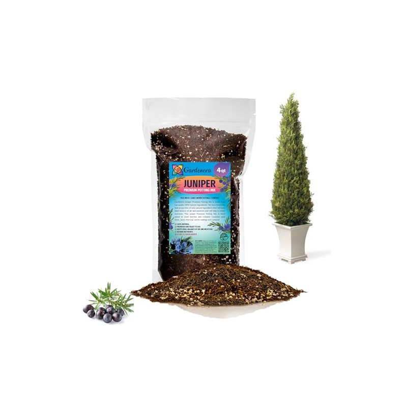 GARDENERA Premium Juniper Potting Soil Mix - Perfect Balance of