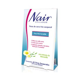 Nair Cera Fría Corporal con extracto de manzanilla , 40 tiras (20 dobles)
