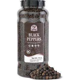52USA Whole Black Peppercorns, 18oz (Pack of 1), Peppercorns for Grinder Refill, Gluten-Free, Kosher, Non-GMO, All Natural Black Pepper, Perfect for Cooking & Seasoning