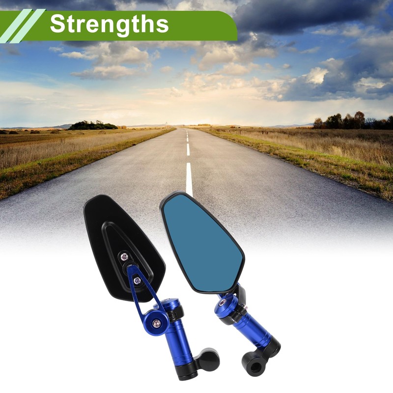 HOPESPANNER Universal Motorcycle Rear View Mirrors Adjustable Side Rearview Mirror