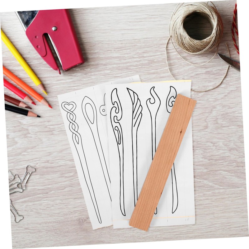 TEHAUX 1 Set Wooden Hairpin Making Block DIY Jewelry Accessory
