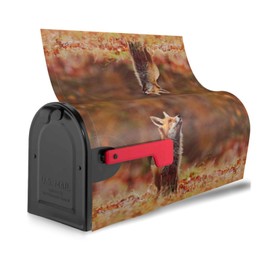 Joyidec Red Fox Autumn Leaves Mailbox Covers Magnetic Letter Post Box Cover Mail Wraps Garden Decorations Standard Size 21 X 18 in