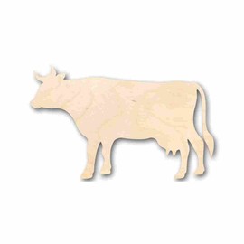 Unfinished Wood Cow Shape Farm Animal Craft up to 46" DIY 6" / 1/8"
