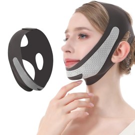 Mascarilla lifting V Line de grafeno, correa lifting facial para dormir, correa de barbilla reutilizable y ajustable para lifting de mandíbula, correas de doble barbilla para levantar la barbi