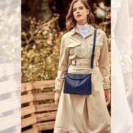 NICOLE & DORIS Classic Clutch Shoulder Bag Women Handbag Elegant Underarm Bag Ladies Crossbody Bag PU Leather Messenger Bag with Two Shoulder Strap Blue