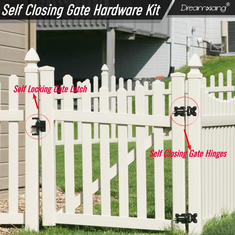 Dreamxiang Heavy Duty Self Closing Gate Hinge and Self Locking