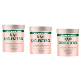 LeKair Cholesterol Plus Strengthening & Conditioning Cream After Shampoo Formula 24 Ounce (Pack of 3)