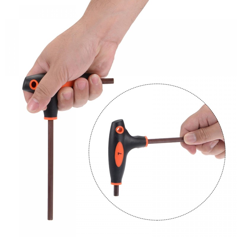 sourcing map 3mm Hex Key T-Handle Dual End Wrench Spanner,