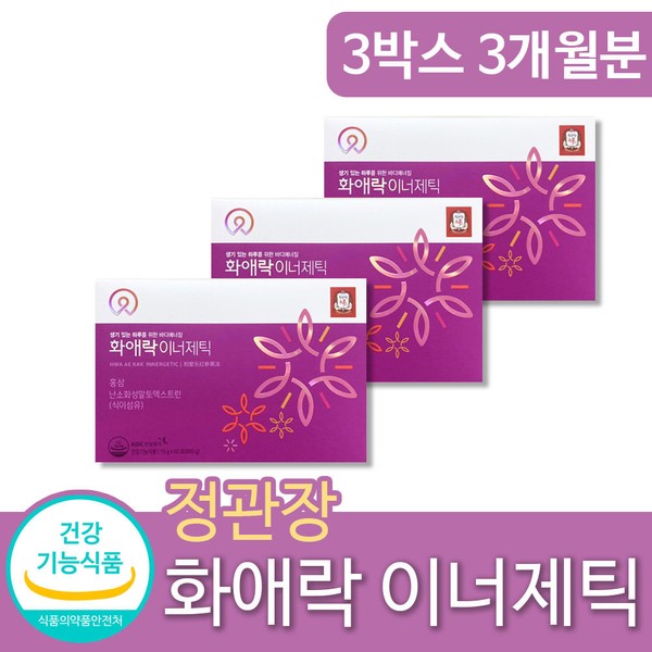Manager Jeong Hwaaerak Inergetic Red Ginseng Jelly Stick Chuseok holiday gift for parents, middle-aged women, 3 boxes, 3-month supply / 정과장 화애락 이너제틱 홍삼 젤리 스틱 부모님 중년 여성 추석 명절 선물, 3박스3개월분