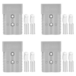 Uddick 350 Amp Battery Quick Disconnect Connecteur, 2/0 AWG 600V Battery Power Connector Plug, for Recovery Winch Auto Car Trailer Boat (Grey 4PCS)
