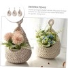 LABRIMP 1set Handwoven Teardrop Hanging Basket for Fruits and Vegetables