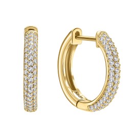 Moissanite Hoop Earrings For Women 0.65 Cttw 18K Yellow Or White Gold Over Silver (D Color VVS Clarity) Comes With Gift Box