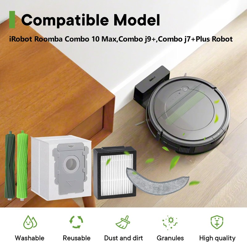25 Pack Replacement Parts Compatible with iRobot Roomba Combo 10