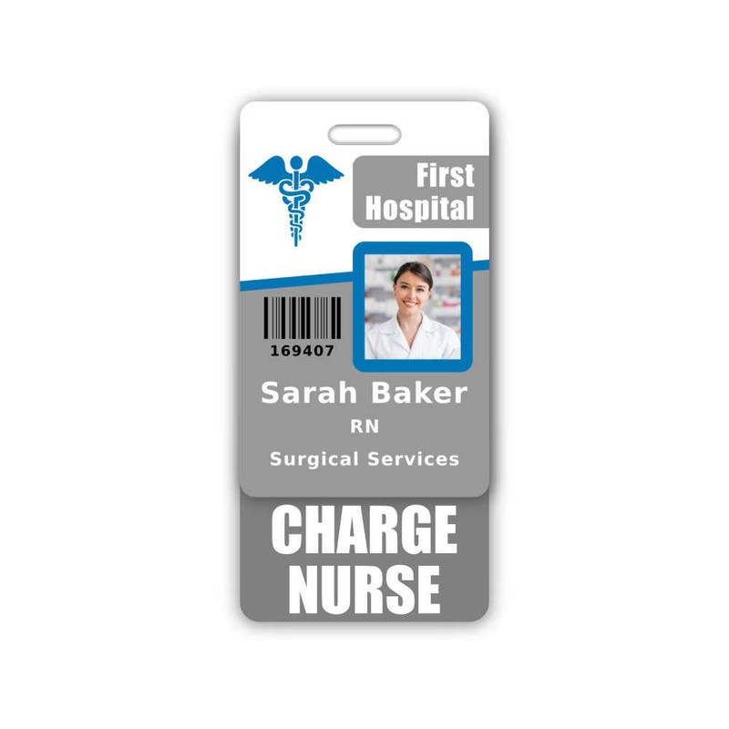 Charge Nurse Badge Buddy Vertical w/Height & Weight Conversion Charts