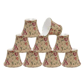 Aspen Creative 30005-9A, Bell Clip-On Chandelier Lamp Shade, Floral Print, 3" Top x 5" Bottom x 4" Slant Height, Set of 9