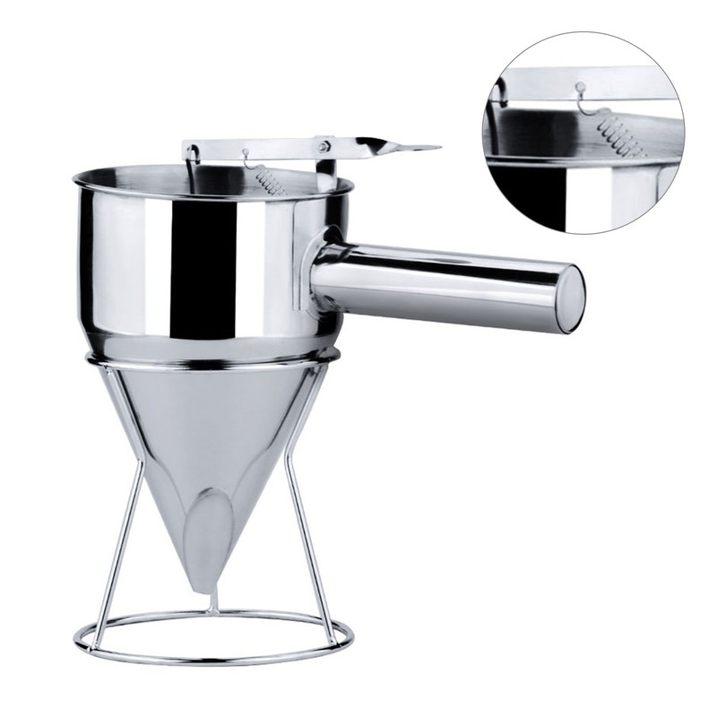 Stainless Steel Pancake Batter Dispenser Funnel 1200ML Large Capacity Conical