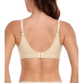 Curyon Women's Seamless Wireless Bra without Underwire Comfort Push-Up Seamless Classic Soft with V-Neck, beige, XXL