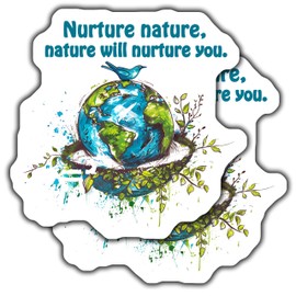 Nurture Nature Sticker - Will You Decal Earth Day Vinyl Eco Friendly Decoration Environmental Awareness 2-Pack 5-inch Stickers CCSTICKER01413