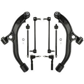 KAX KAX Front Lower Control Arm w/Ball Joint + Sway Bar + Tie Rod Fit for Town + Country + Dodge Grand Caravan 2001-2004, Voyager 2001 2002 2003 Suspension Kit K620004 K620005 8PCS
