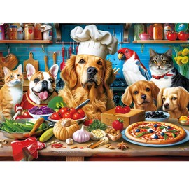 Rompecabezas de 500 piezas para adultos, divertidos rompecabezas de animales de cachorros, rompecabezas de cocina de alimentos, rompecabezas desafiantes para amantes de los animales para amigos