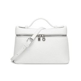 Afashor Fashion Top-Handle Bags for Women Soft Leather Shoulder Handbag, White, Small