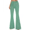 Odefou Checkered Flare Jeans for Women High Waisted Bell Bottoms