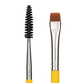 Bdellium Tools Professional Makeup Brush - Studio Series 724 Double-ended Flat Definer/Spoolie - With All-Vegan Synthetic Fibers, For Grooming and Defining Lashes and Brows (Yellow, 1pc)