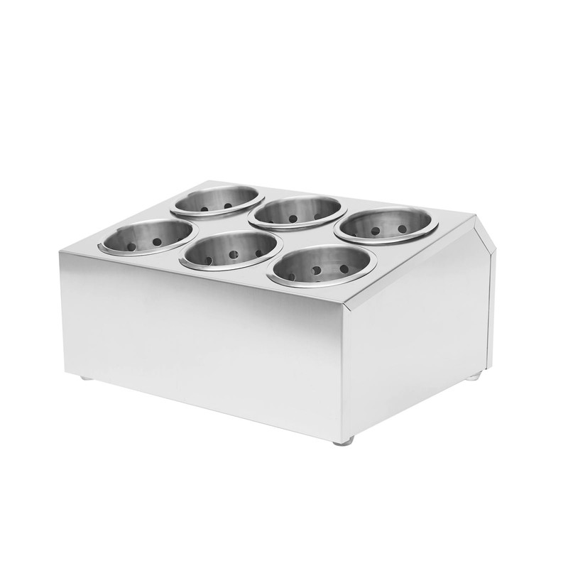 DUTTIETY Flatware Organizers Stainless Steel, 6 Holes Cylinder Flatware Organizer,