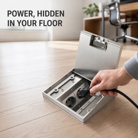 Square Metal Hidden Floor Socket Box with Multiple Outlet Configurations