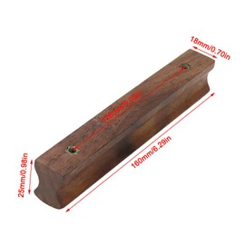2Pcs Walnut Wood Cabinet Solid Pulls with Screws, 128mm Hole Spacing Wooden Furniture Handle Door Handles for Cabinet Cupboard Wardrobe Drawer