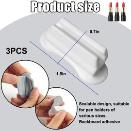 AUCELI Car Lip Balm Holders, 3PCS Silicone Vehicles Upright Lipstick Organizer Mount, Multifunctional Automotive Interior Charpstick Storage Accessories, Universal for SUV, Truck, RV(White)