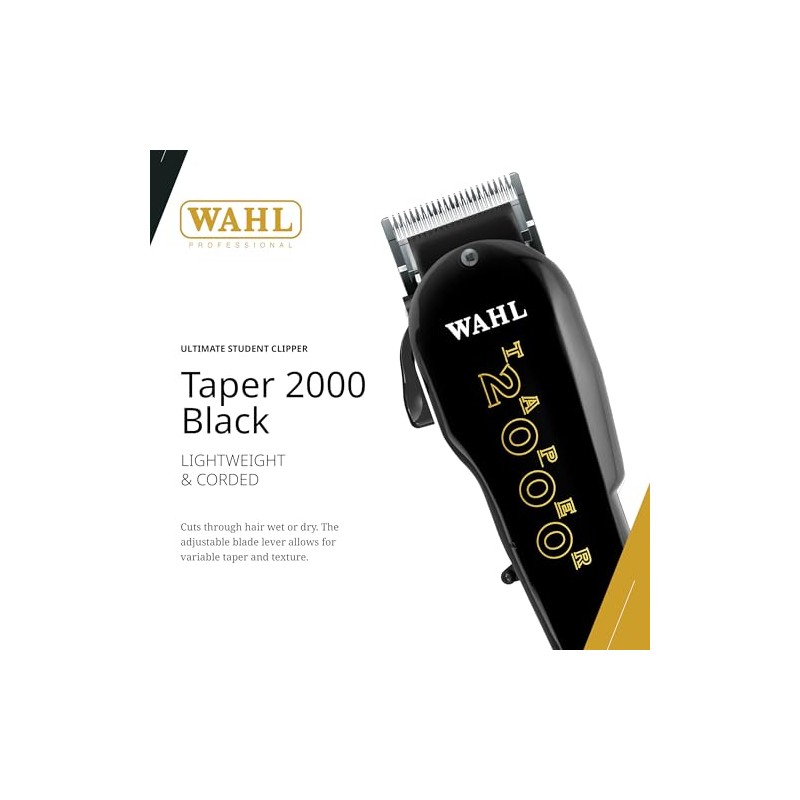Wahl Professional Taper 2000 Adjustable Cut Clipper #8472-850 – Black