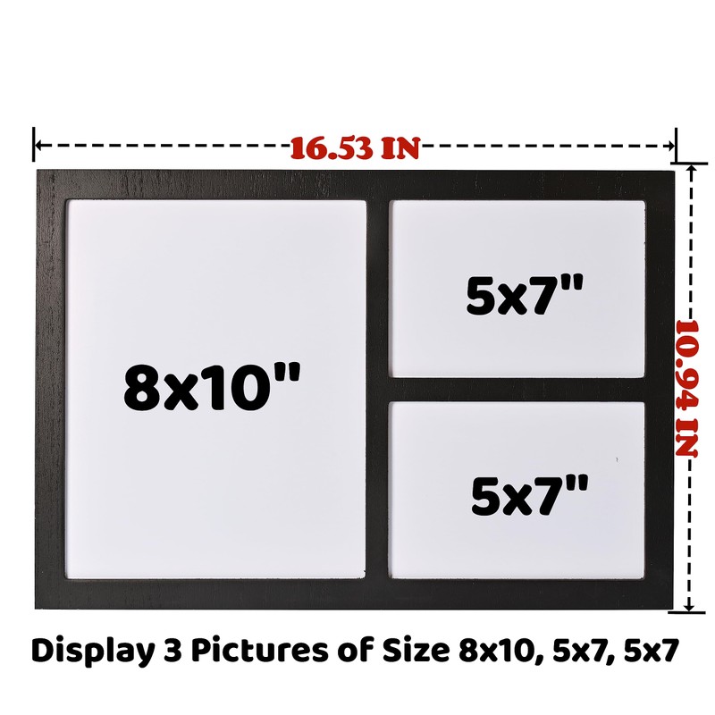 MONT PLEASANT Collage Picture Frame for Wall with 3 Openings