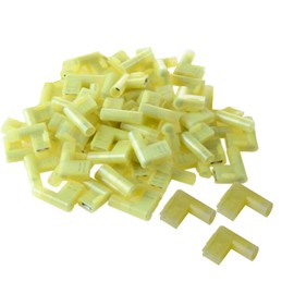Sopepoyie 90 Degree12-10AWG Flag Shaped Right Angle Spade Connectors Terminals Nylon Insulated Quick Disconnects Wire Connectors,Yellow 100 Pcs