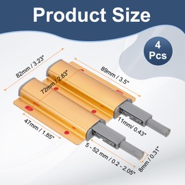 PATIKIL Magnetic Push Latches, 4 Pcs Double Push to Open Door Latch Cabinet Hardware Hidden Push Touch Latch Push Release Latch for Cabinet Drawer Kitchen Wardrobe Door Catches Golden