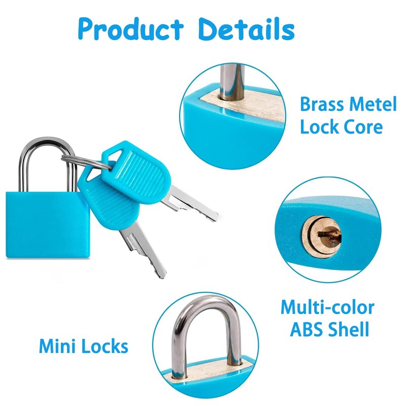 Suitcase Locks with Keys, Small Travel Luggage Suitcase Lock, Multicolor