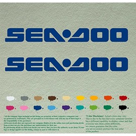 Pair of Sea Doo Compatible Replacement Decals Vinyl Stickers Boat Outboard Motor Set of 2 (12", Blue 067)