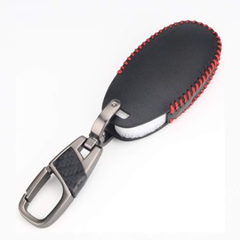 [BKY] Suzuki Car Leather Smart Key Case for Grand SX4 S-CROSS Ignis, Escudo, Swift, Baleno, Black