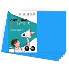Colour Card A4 Intense Colour Card 180g Colour Sheets for Crafts, Printing Your Documents and Creative Designs, A4 Colour Sheets m-office (25 Sheets, Medium Blue)