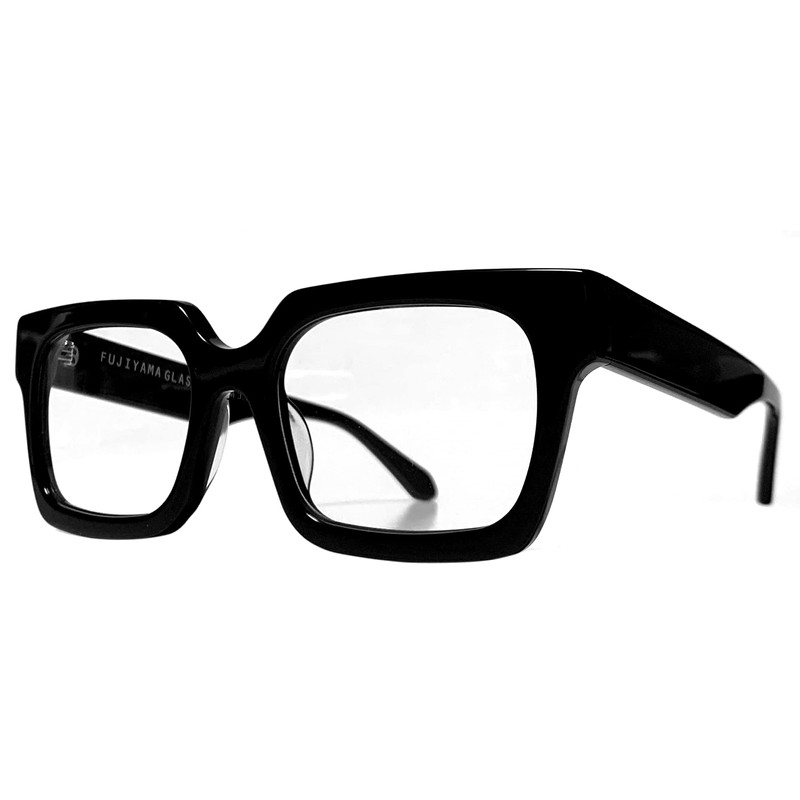 meSmart Original PIXEF Mt. Fuji Glasses, Black Rimmed Glasses, Large