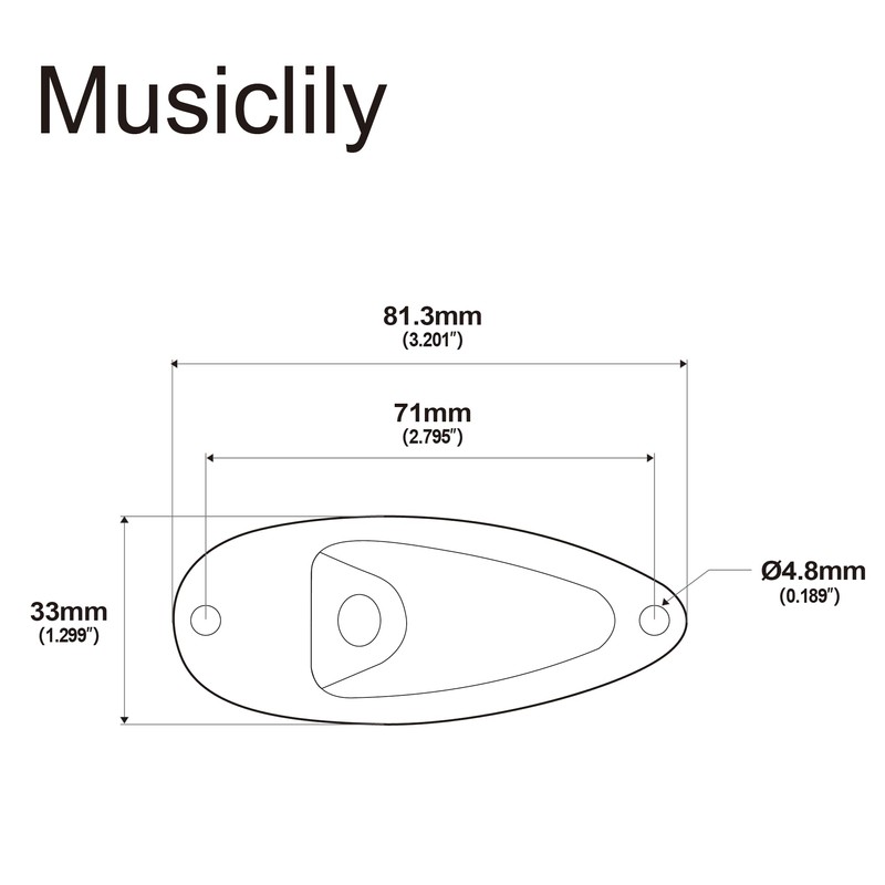 Musiclily 1/4 Inch Boat Style Loaded Guitar Input Jack Socket
