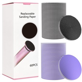 60 Pcs Sandpaper Set 1.7'' x 1.7'' for Electric Foot File Callus Remover