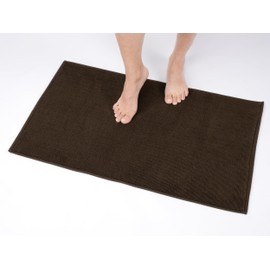 Alfombras de baño 100% algodón para baño, 20 x 34 pulgadas y con respaldo antideslizante, alfombra de baño café