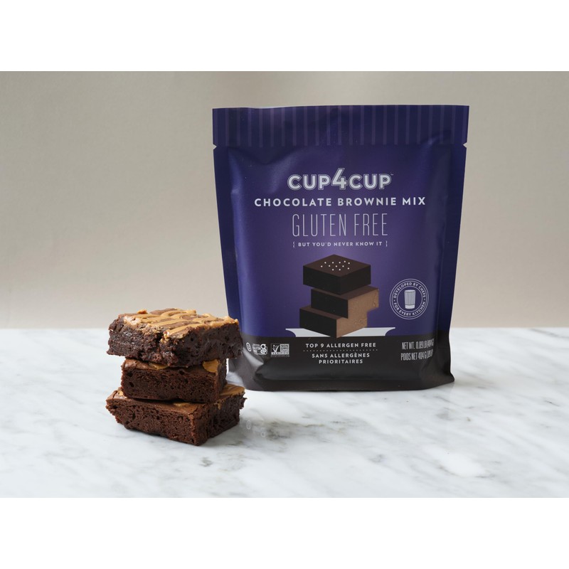 Cup4Cup Chocolate Brownie Mix, 14.25 Ounces, Certified Gluten Free, Dairy