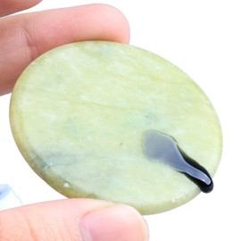 AKOAK 2 Inch Round Eyelash Extension Wide Jade Stone Glue Pallet,Fake Eye lash Makeup Tool