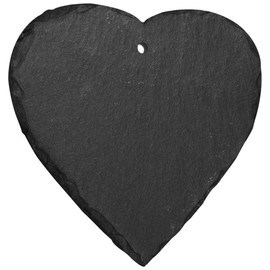 mtb more energy Slate Sign Plate Heart – 15 x 15 cm – Heart Shape with Holes – DIY – for Labelling or Engraving Yourself for Gifts, Crafts, Household, Garden with Hole