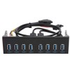 Panel Frontal Hub USB 3.0 de 8 Puertos, de 19