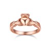 Bestyle Rose Gold Vermeil Claddagh Rings Sterling Silver Ring Women