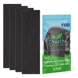 Breathe Naturally - Extra Thick Carbon Pre-Filters Compatible with Honeywell HRF-K2 Series Air Purifiers - Made in the USA -Ideal for Optimal Air Purification & Odor Control(4 Pack Carbon Pre-filters)